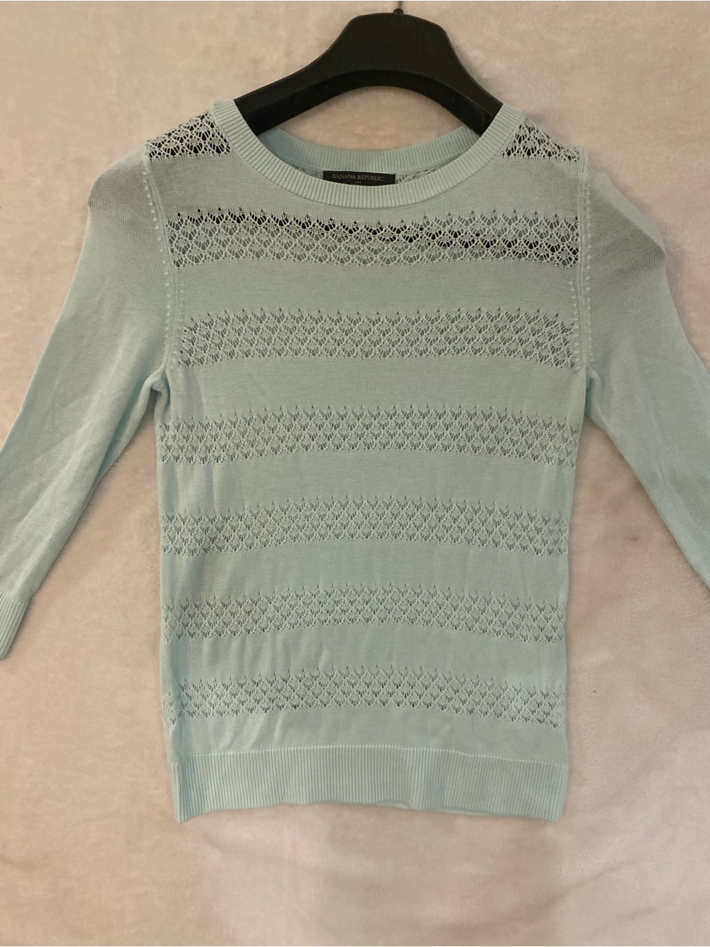 Banana Republic Light Blue Pointelle Knit Sweater US XS